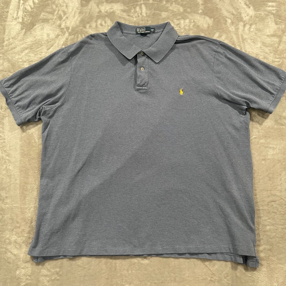 Polo Ralph Lauren Shirt Mens 4XLT Blue Polo Short Sleeve Casual Preppy Pony Golf